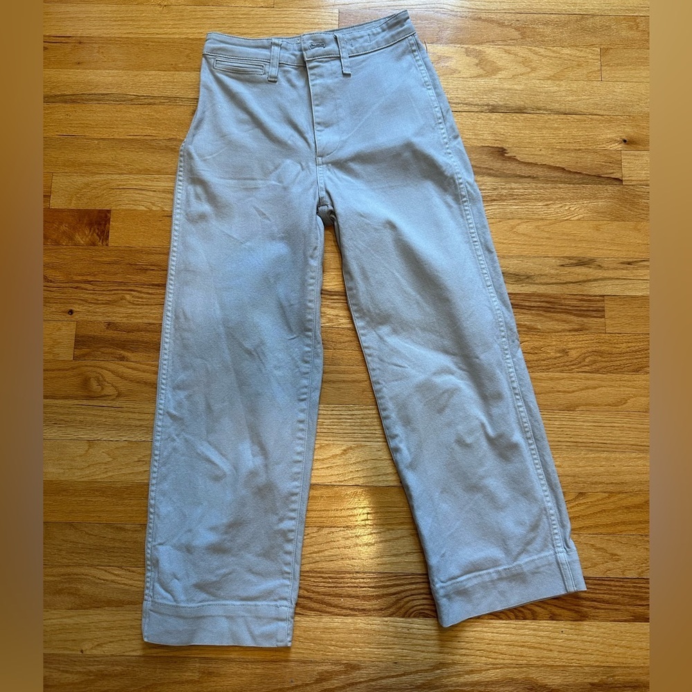 Madewell Slim Emmett Wide-Leg Crop Pants in Dusty Pool size 23 - Picture 4 of 14